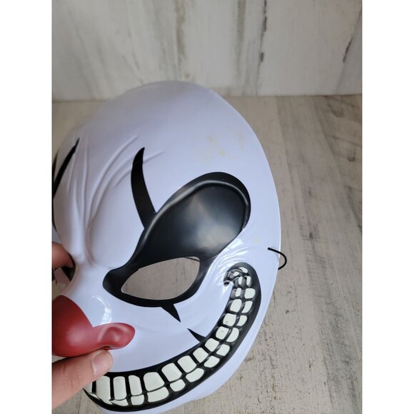 Plastic clown mask scary smile mask costume Halloween accessory - Picture 4 of 8